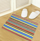彩色条纹门前垫 耐磨除尘吸湿防滑脚垫地毯 入户垫卧室门垫 318g