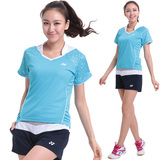 15年新品YONEX尤尼克斯羽毛乒乓球服 正品 女士运动短袖T恤 透气