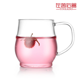 左茗右器 创意手工耐热玻璃杯小茶杯无色透明无盖泡茶家用水杯子