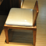 现代中式胡桃色进口橡胶木42长44宽57高布艺坐垫梳妆凳子妆台小凳