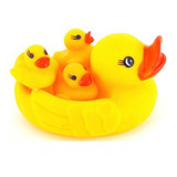 婴儿洗澡玩具 宝宝戏水玩具 捏叫玩具游泳玩具 戏水鸭子一大三小