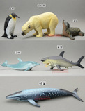 Animas仿真实心动物模型玩具 帝企鹅 北极熊 海豹 鲨鱼 海豚 鲸鲨