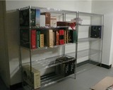 厨房储物收纳整理不锈钢色储藏室置物架微波炉锅盆烤箱四层架书架