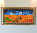 《麦田乌鸦》纯手绘梵高世界名画临摹立体抽象画印象主义油画特价