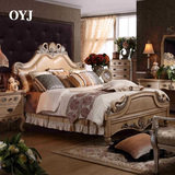 OYJ美式床欧式实木床双人床1.8米新古典床仿古白大床婚床乡村家具
