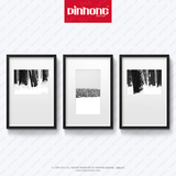 PINHONG 现代简约装饰画黑白挂画壁画墙面三联画个性沙发背景墙画
