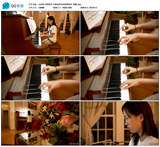 女孩练习弹钢琴 中国高清实拍视频素材 1080