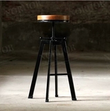 北欧复古工业设计铁艺餐椅吧台椅吧凳酒吧椅复古升降吧台椅高脚凳
