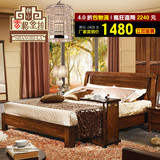 中式 实木床 1.8米 橡木床 田园 双人床 1.5米床 高箱床 卧室家具