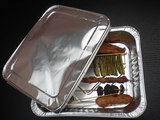 325深加厚型 烧烤锡纸盒 外卖铝箔餐盒 烧烤铝箔烤鱼专用含铝箔盖
