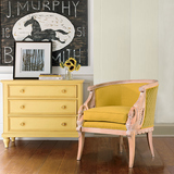 法式新古典实木家具 黄色翅膀款单人沙发椅单椅 预定