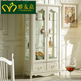 欧式酒柜家用简约现代玻璃展示柜实木双门法式隔断间隔两门装饰柜