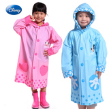 迪士尼儿童雨衣带书包位反光条男童女童学生加厚雨衣长款小孩男女