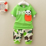 童装0-1-2-3岁半男童短袖套装4-5-6-7-9个月宝宝夏装纯棉婴儿衣服