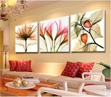 现代简约装饰画客厅三联无框画餐厅挂画卧室书房沙发墙画透明花卉