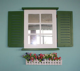 田园风格白色假窗小窗户壁饰家居墙面装饰品小窗台花架百叶带镜子