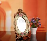 英伦台式镜田园风格欧式乡村立体玫瑰水晶美容镜化妆镜镜子
