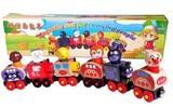 卡通面包超人和他的好朋友 木制磁性小火车（6节）玩具/拖车