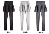 HM&JL包邮新款韩版打底荷叶裙裤显瘦加厚假两件包臀裙裤小脚裤