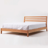 北欧现代简约实木床双人床 卧室原木靠背床宜家生活家具定制n米
