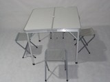 正方形户外折叠桌铝合金折叠桌促销桌铝野餐桌带凳可选