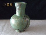 铜瓶 二手铜器 日本回流老铜器 鎏银铜器有底款 铜花瓶特价包邮