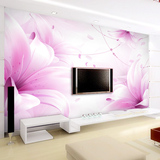 3d立体卧室客厅电视背景墙纸壁纸影视大型壁画无缝无纺布百合花