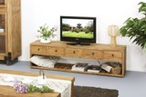 美式乡村全实木家具榆木电视柜简约现代新古典复古风格电视柜