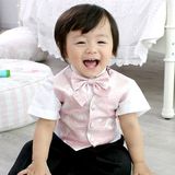 韩国进口正品代购儿童礼服男童礼服宝宝花童礼服西装马甲4532