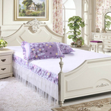 高档紫色欧式床韩版床裙单件蕾丝 夏天床上用品床笠款 包邮