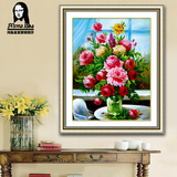 植物花卉十字绣套件款白色客厅布料法国印花YT8210