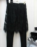 2015春秋新款韩版大码女装修身时尚假两件套蕾丝打底裤裙 外穿裤