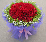 淄博枣庄东营烟台潍坊济宁泰安威海生日送花鲜花速递99朵玫瑰花束