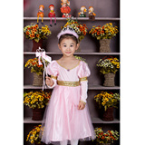 迪士尼公主裙 新款女童连衣裙儿童生日礼服裙子 游戏服童装演出服