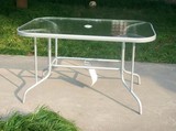 户外长方餐桌椅简易钢化玻璃桌子  咖啡茶室休闲欧式花园组合桌