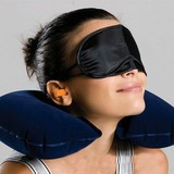 包邮旅游旅行三宝U型枕充气枕头 护颈枕 遮眼罩 耳塞 旅行三件套