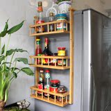 追竹调味架调料架厨房置物架竹木冰箱壁挂架多功能厨房用品特价