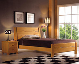 进口榉木床 全实木床 双人床1.8米 木床单人床1.5米 大床婚床810