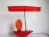 老物件-怀旧民俗收藏-80年代结婚用台灯 红色老式塑料台灯 老台灯
