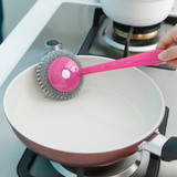 厨房清洁神器 加强型不锈钢丝球锅刷 优质长柄不沾油洗碗碟清洁刷