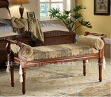 欧式美式家具实木床尾凳换鞋凳沙发凳穿鞋梳妆凳凳子沙发长凳皮凳