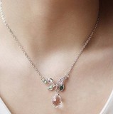包邮情人节礼物施华洛世奇水晶项链和平爱情橄榄枝吊坠送女友