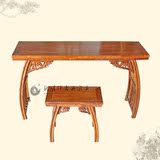 新明轩明清红木古典家具 非洲黄花梨木琴台 实木中式琴桌写字台