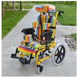 佛山FS985LQ脑瘫手动轮椅车铝合金高靠背儿童轮椅可折叠小轮
