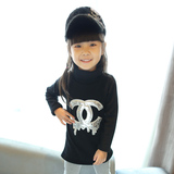 品牌女童装 2015冬装新款  韩版加绒加厚卡通包臀裙儿童打底衫T恤
