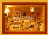成品房子店铺 我的蛋糕店 湘琴送直树 蛋糕店 DIY小屋小木屋模型