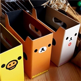 韩国创意文具卡通可爱轻松熊DIY四格纸质桌面整理收纳盒笔筒