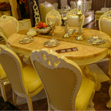 欧式实木餐桌 椭圆形餐台 美式手工雕刻大理石餐桌 橡木饭台饭桌