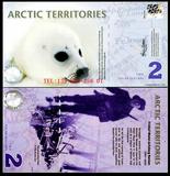 美洲 【北极】全新UNC 北极 2元 豹子号:888 塑料钞 外国钱币