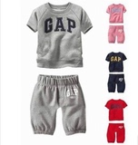 包邮！2016夏新款GAP盖普男女童短袖运动套装 儿童宝宝纯棉童装
